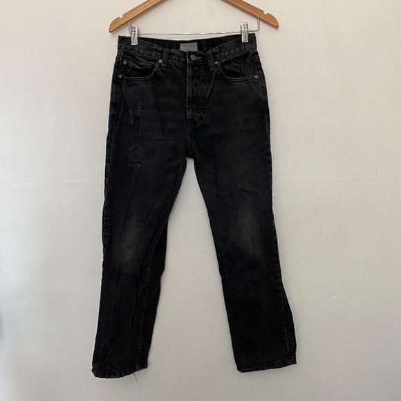 Boyish The Tommy High Rise Straight Grunge Jean in Black Size 27 - Picture 1 of 5